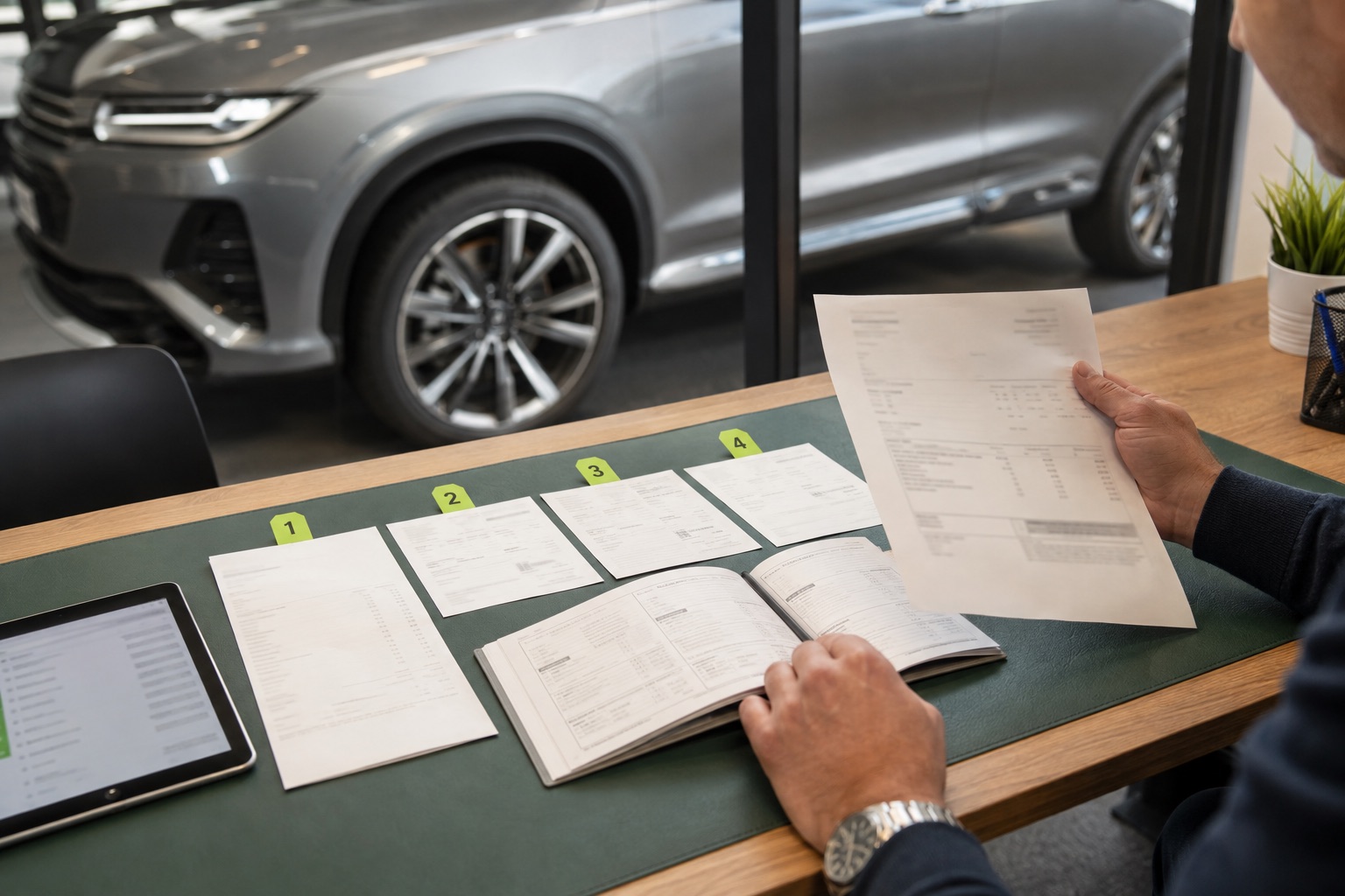 Vehicle service records arranged into a dated maintenance timeline